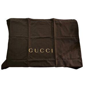 Gucci XL Drawstring Dust Bag 27.5"x34.5" Brown With Gold Logo